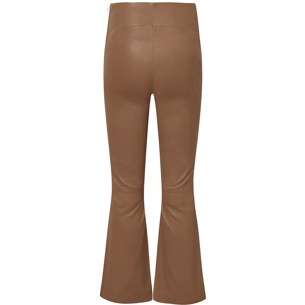 Depeche 51160 Ava pants flare leather nougat