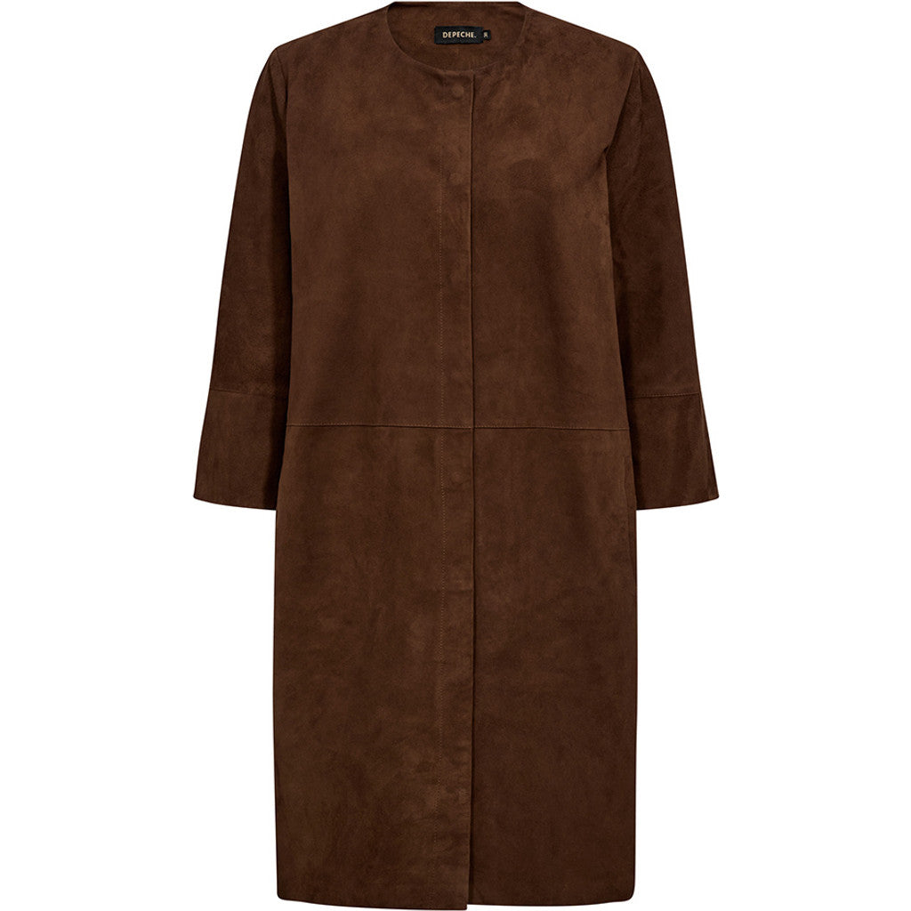 Depeche 51324 Sandy shirt dress suede choco