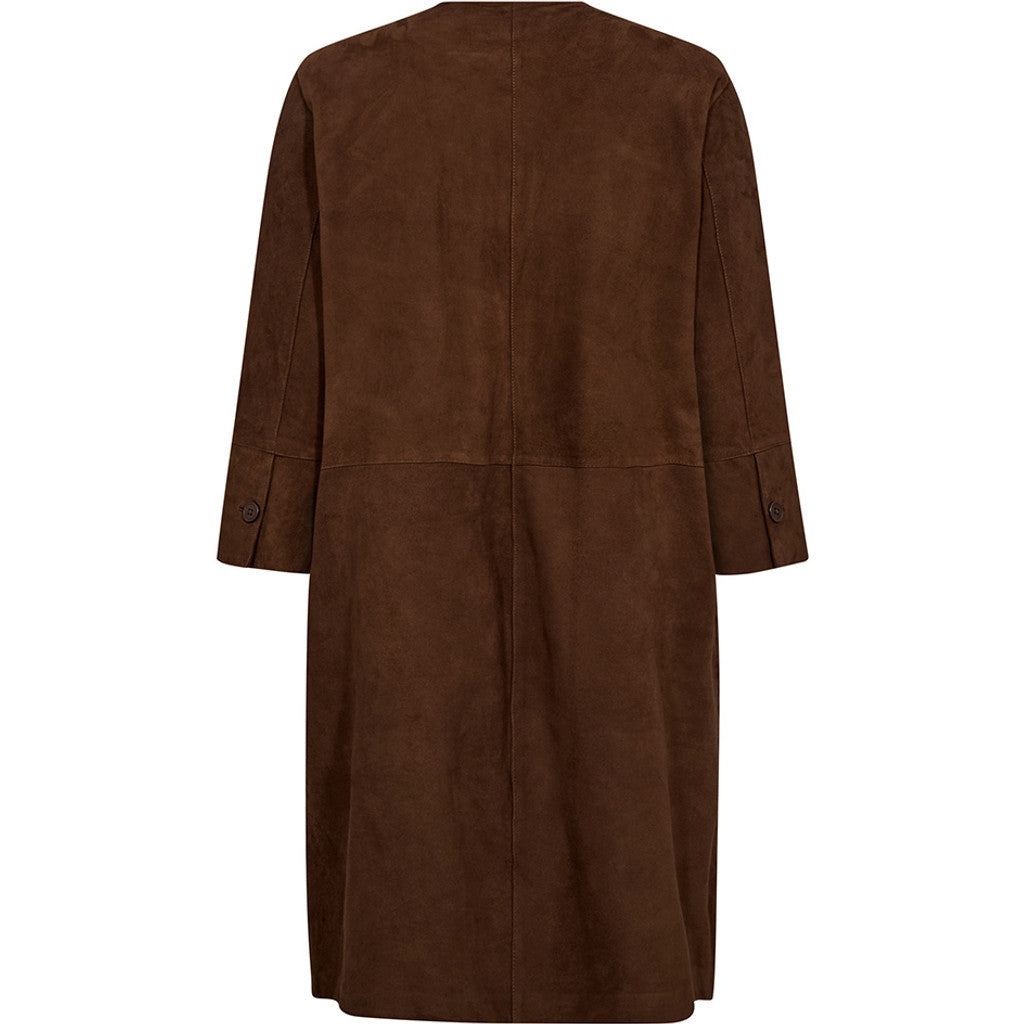 Depeche 51324 Sandy shirt dress suede choco