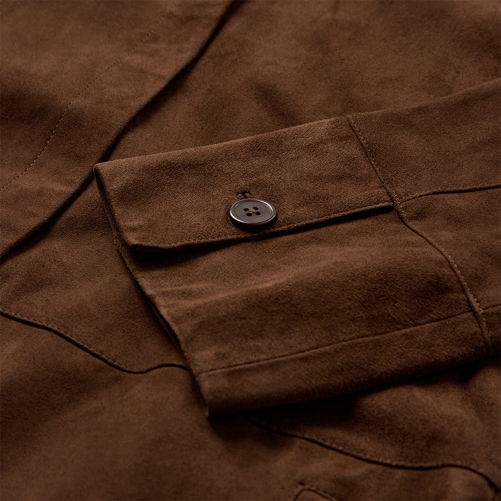 Depeche 51324 Sandy shirt dress suede choco