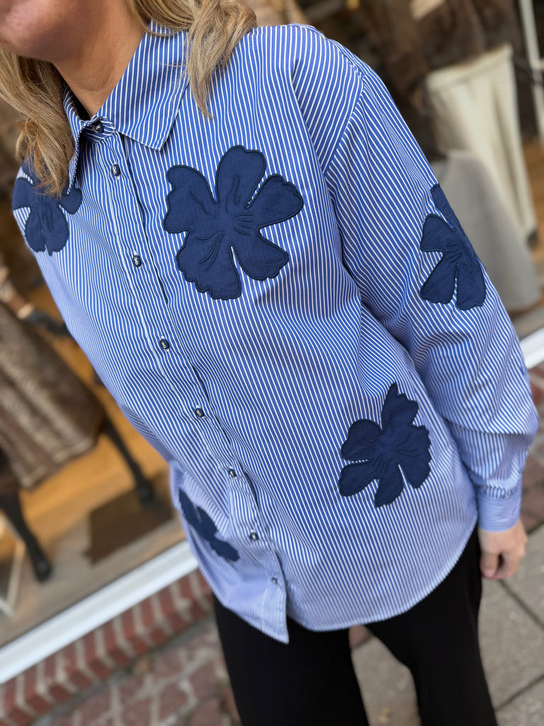 Love & Divine love1499 shirt blue flower