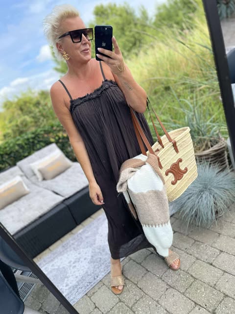 By Engbork Sanna strop kjole brown