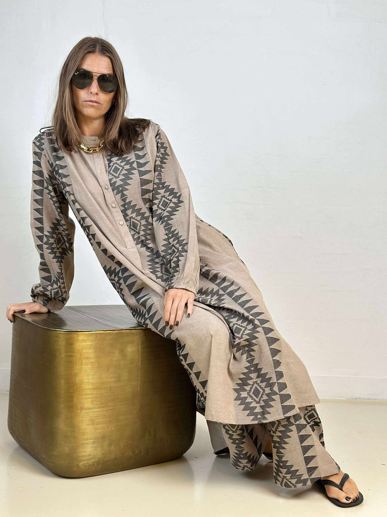 Gaspar 2507700 Luna jacquard kjole dark