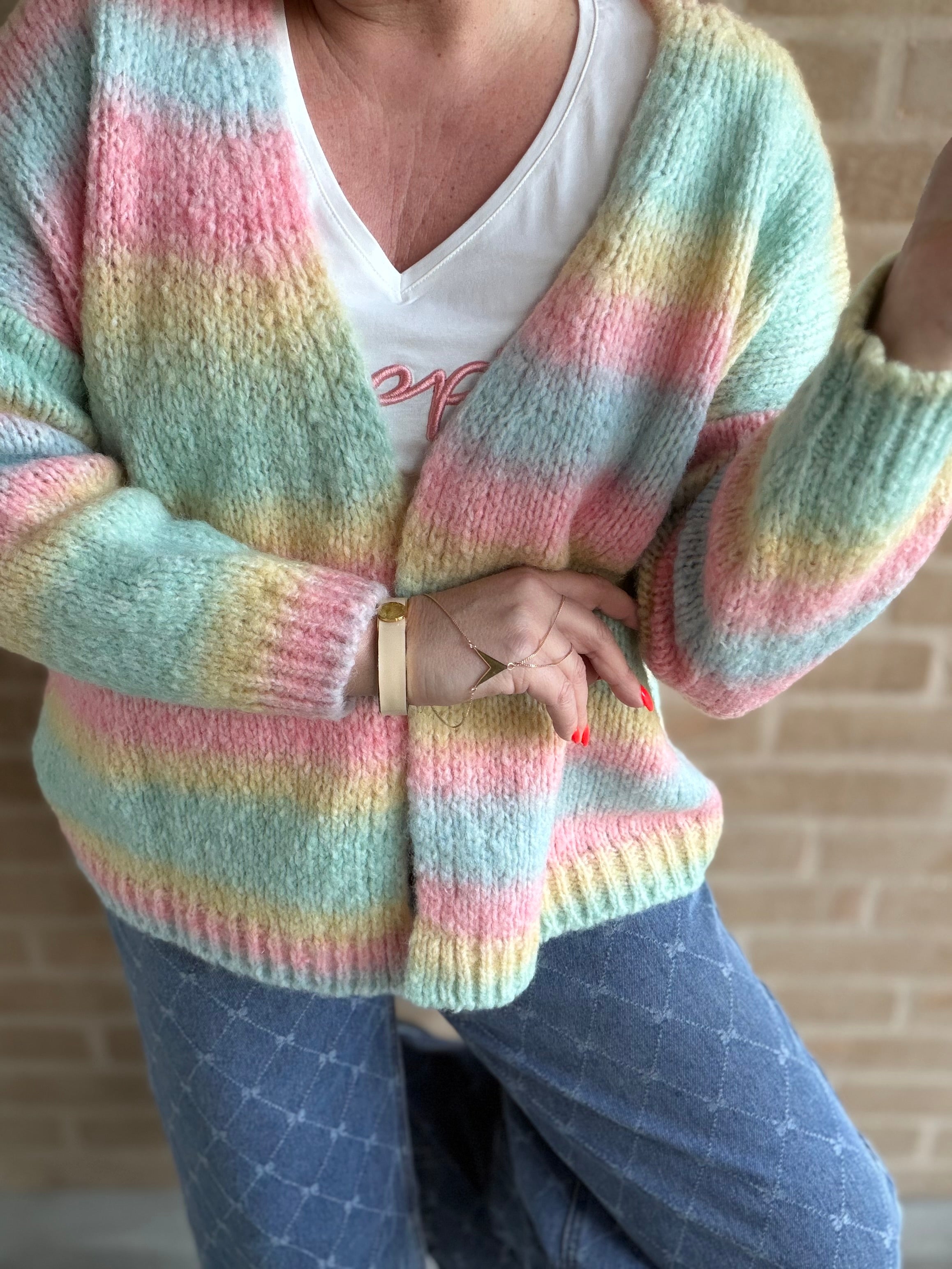 Boho Love B1196 strik cardigan pastel