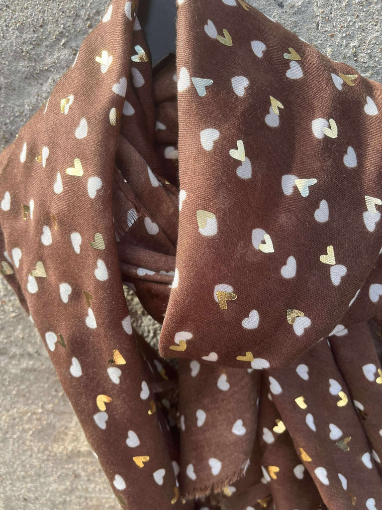 By Engbork Heart tørklæde brown