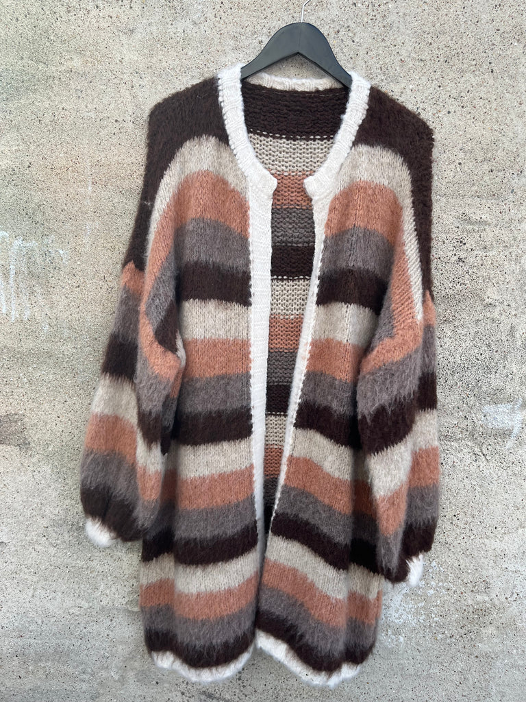 By Engbork Beate cardigan stripe brownie