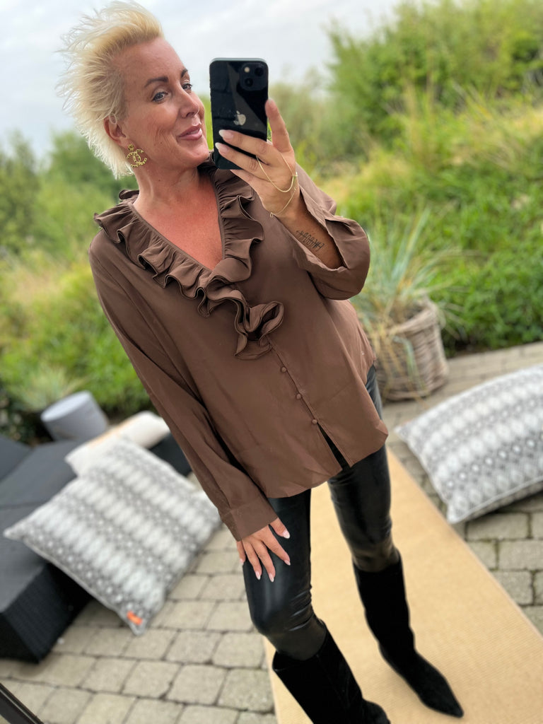 By Engbork Agnete skjorte frill brown