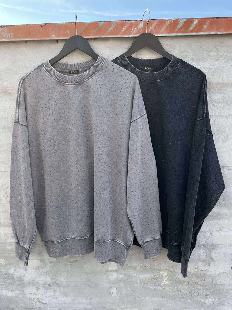 Qnuz 9118 Helen bling sweat washed grey