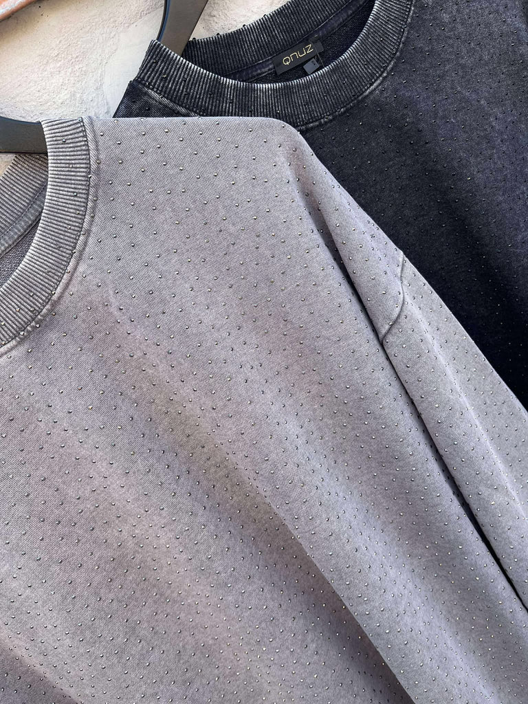 Qnuz 9118 Helen bling sweat washed grey