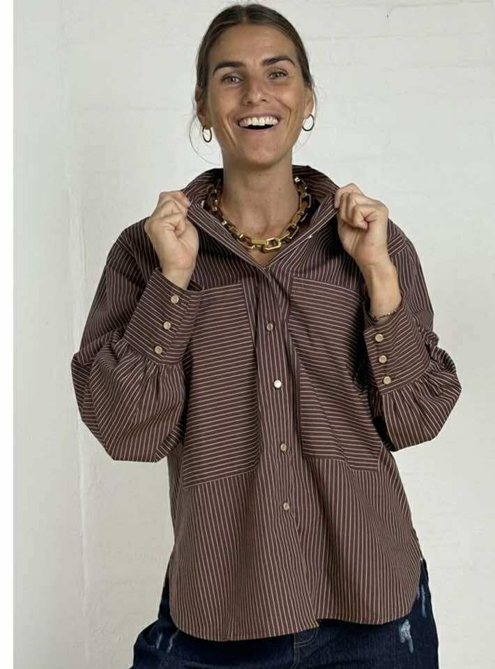 Gaspar 2510322 Malmø stripe shirt plum