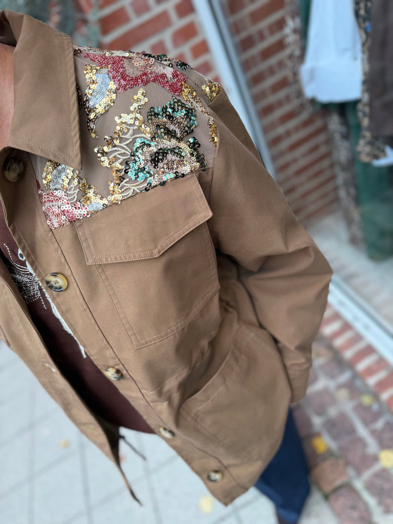 Qnuz 9174 Canvas jacket sequins