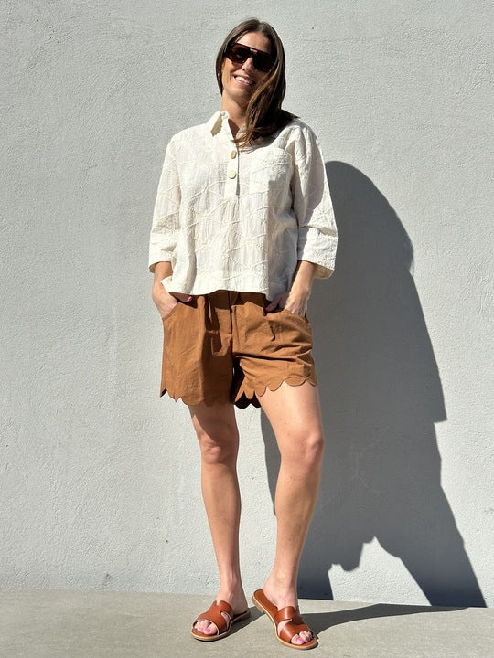 Gaspar 2601904 Honolulu shorts poplin nougat