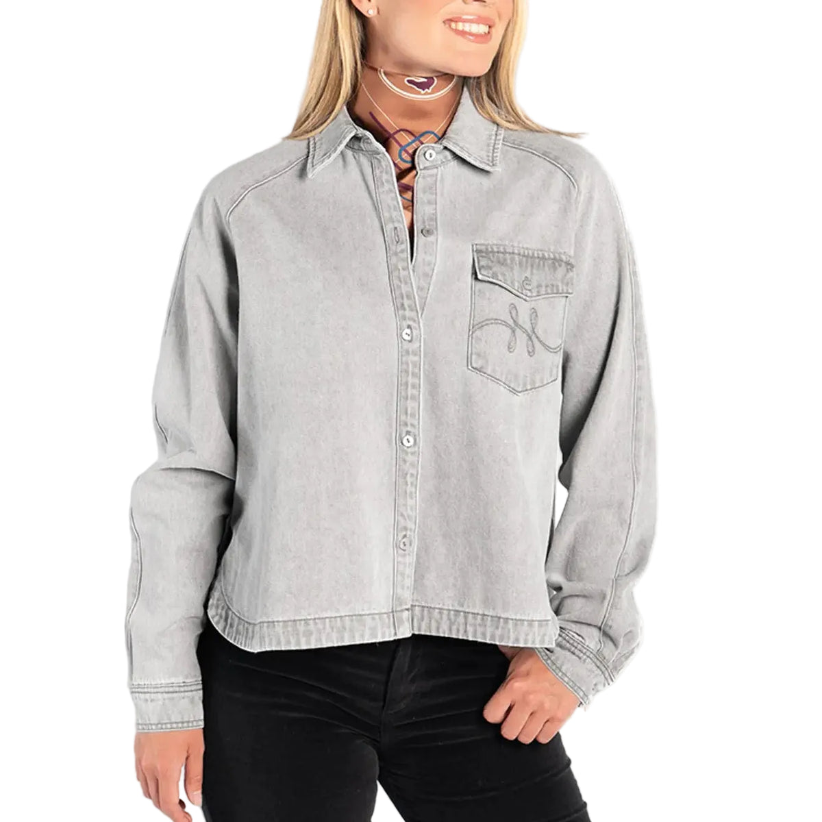 HÈST 2630190760 Kylie denim wash shirt grey