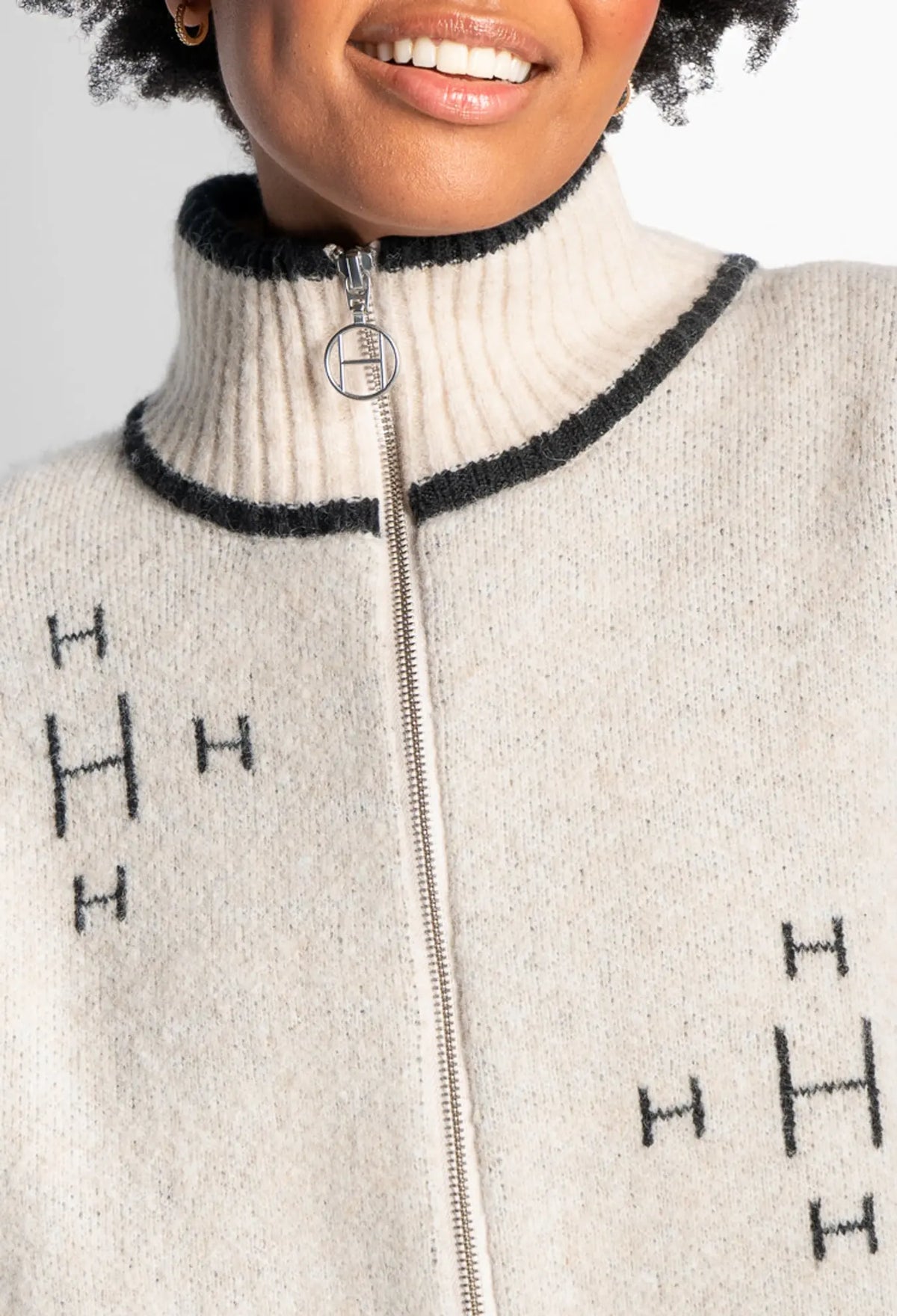 HÈST 2630120856 Iben zip jacket light beige melange