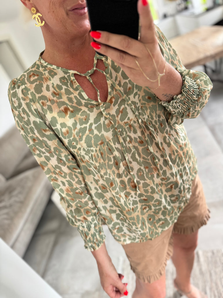Boho Love Parga bluse leo green
