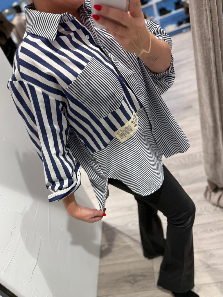 By Engbork Sophie stripe skjorte blue