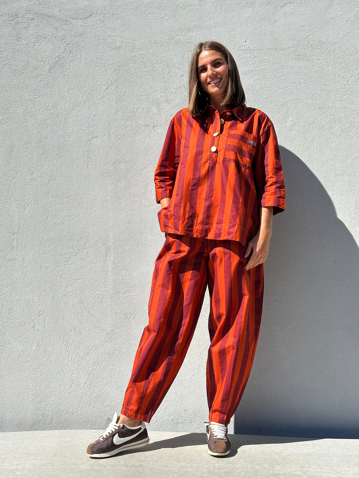 Gaspar 2607922 Colorado stripe pants burnt sienna