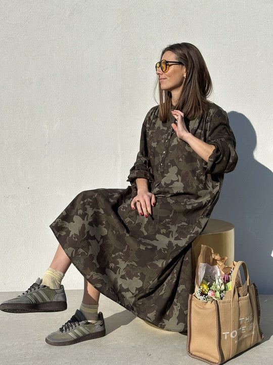 Gaspar 2601700 Luna camo dress green