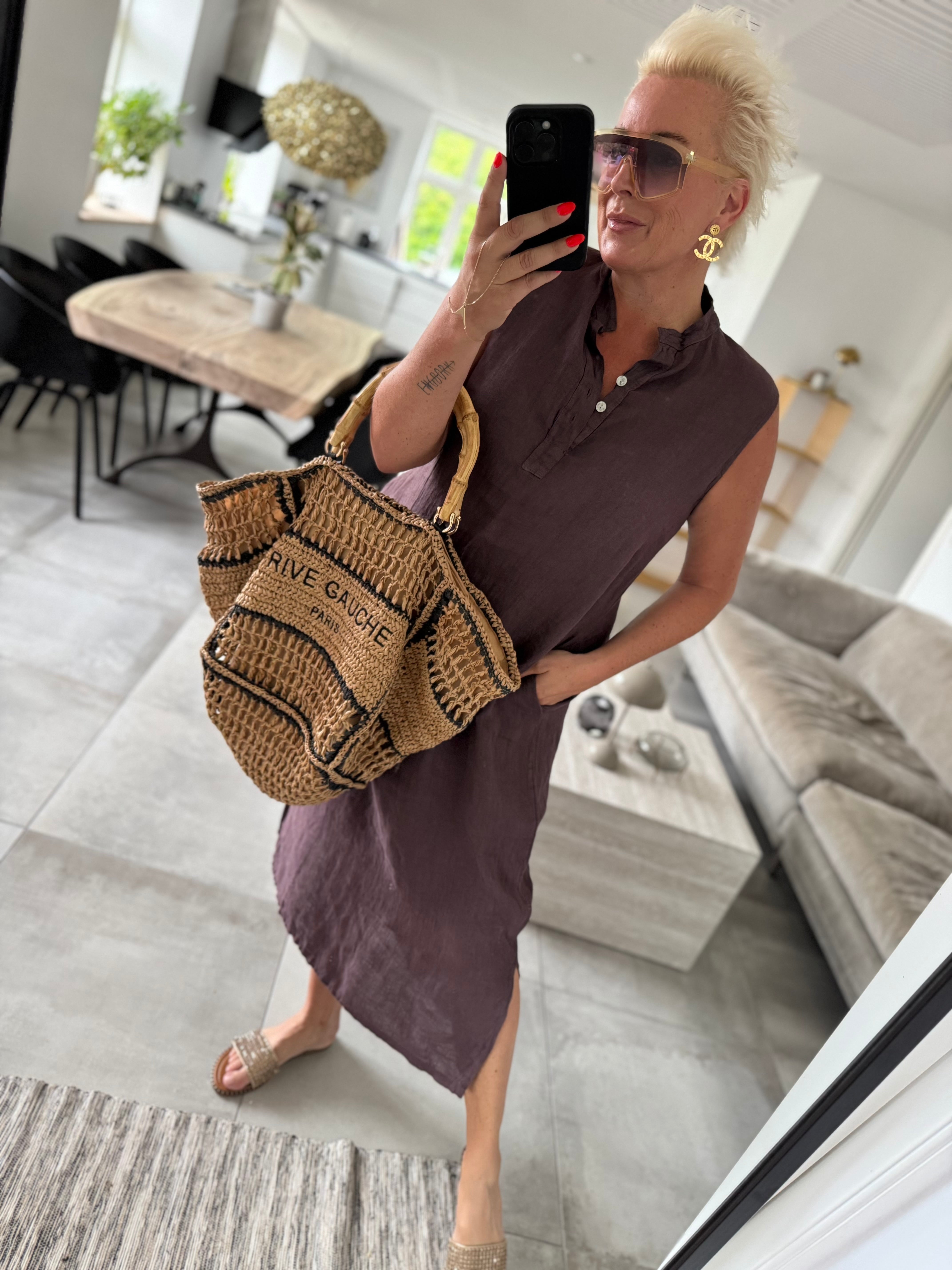 Boho Love B1008 Abida kjole hør aubergine