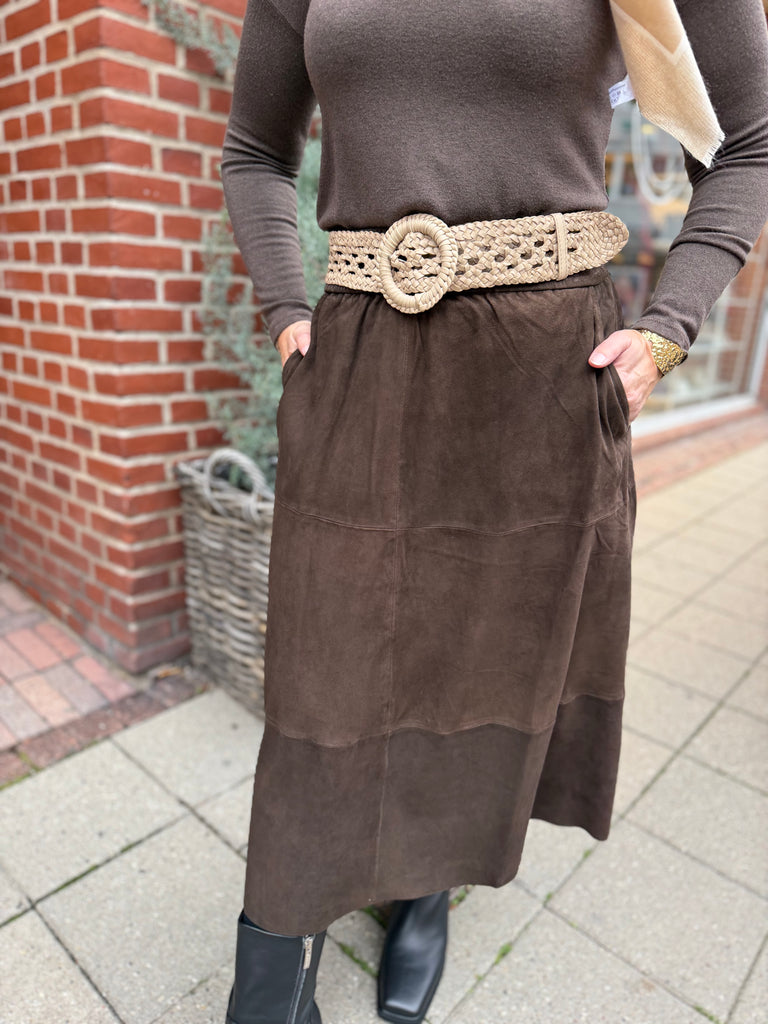 Depeche 51388 Evelyn skirt suede brown