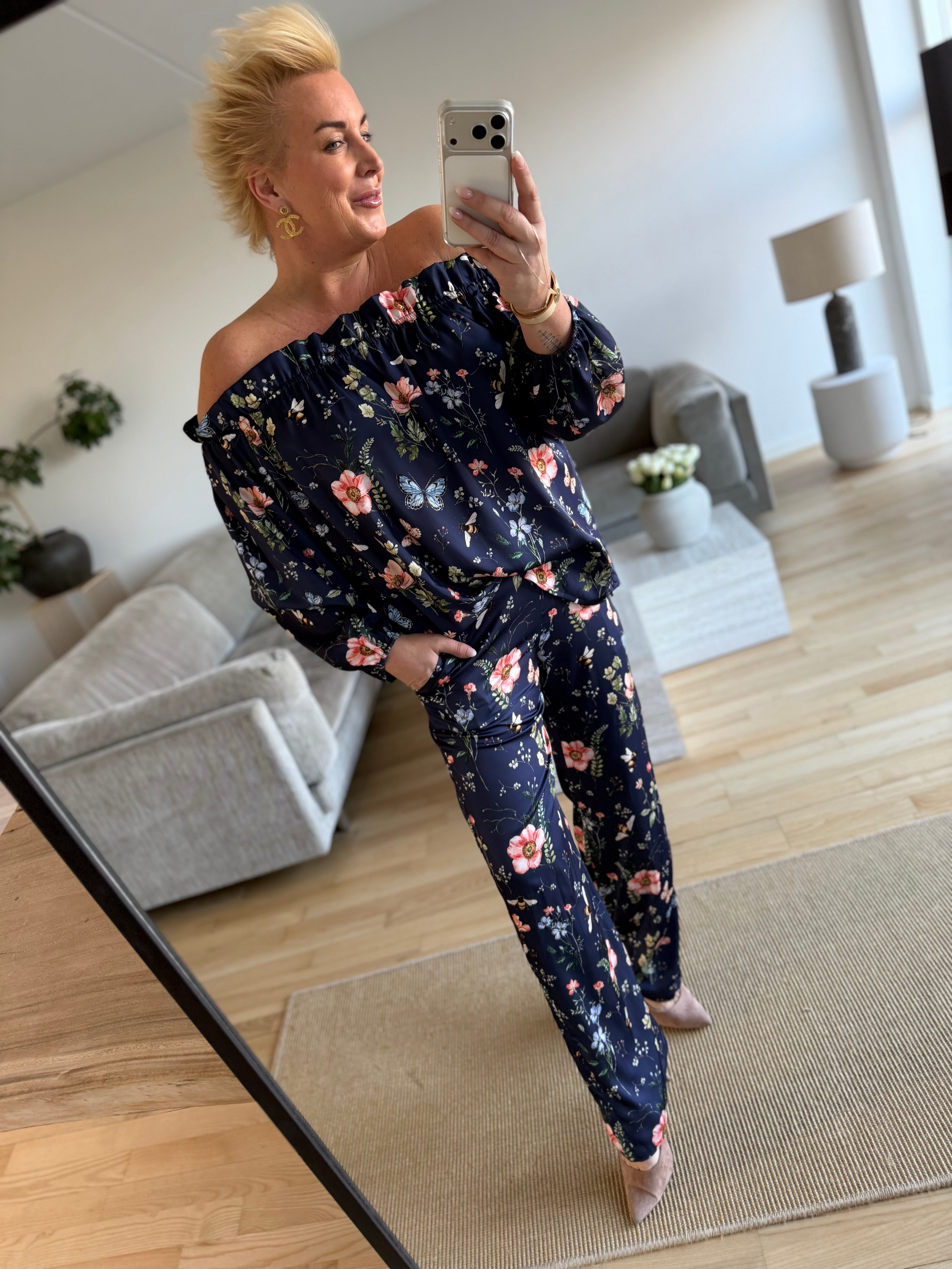 Design By Laerke flower bukser navy