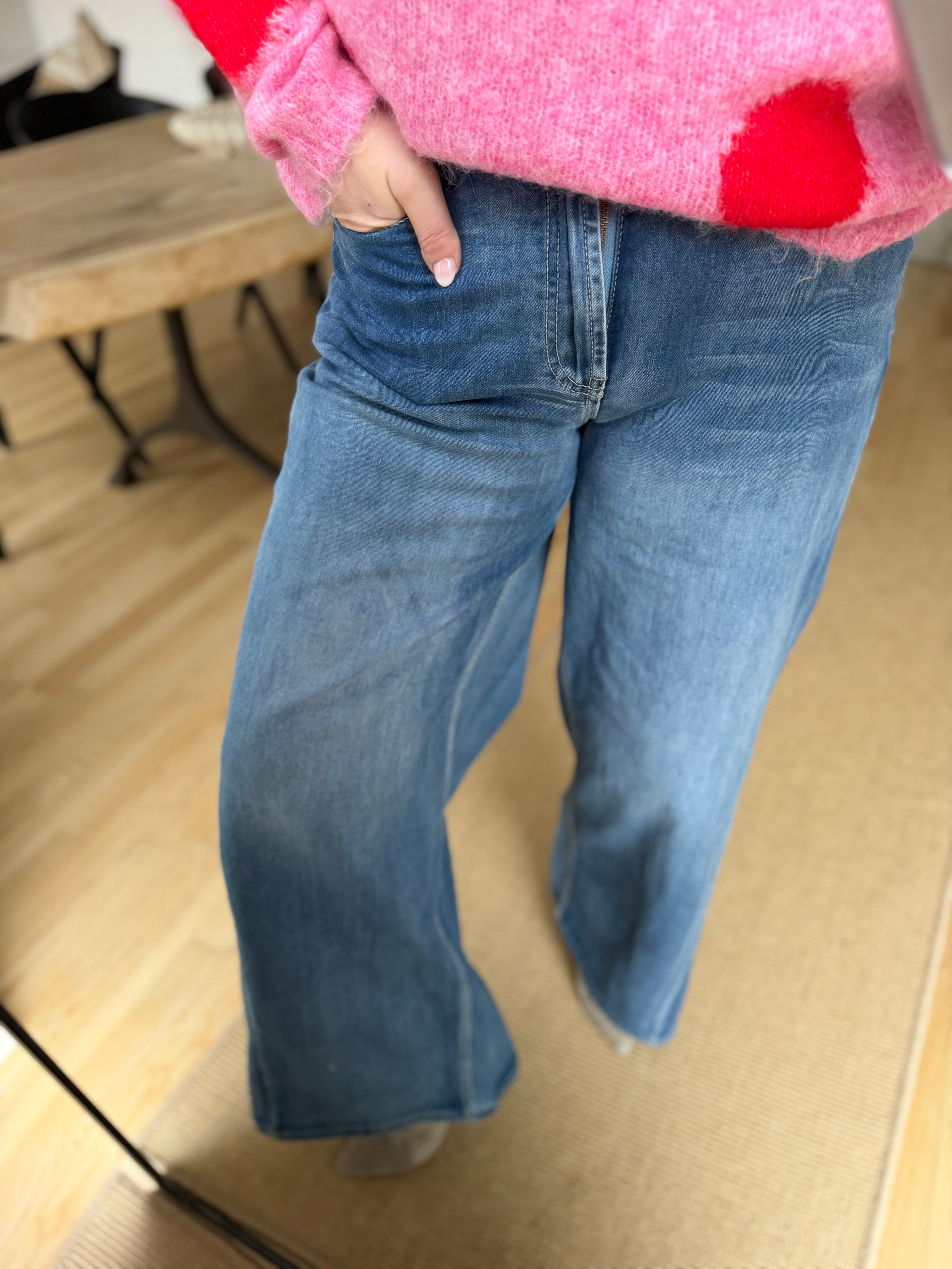 Qnuz 9295 denim jeans wide spring blue
