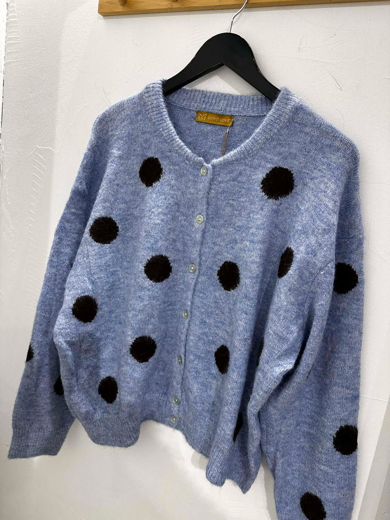 Boho Love B1320 strik DOTS blue