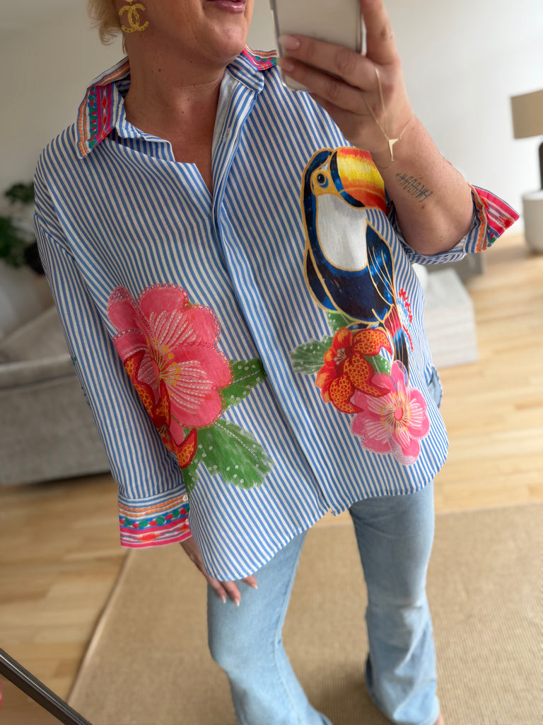 By Engbork Tukan shirt stripe blue