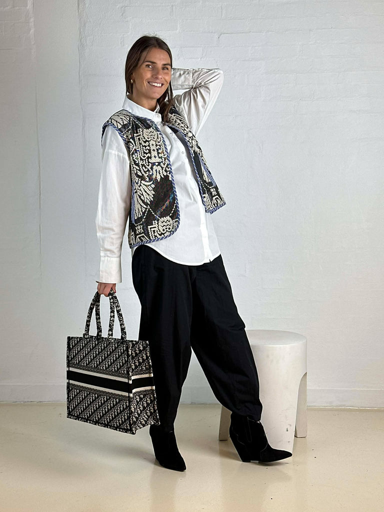 Gaspar 2601333 Marli waistcoat print black