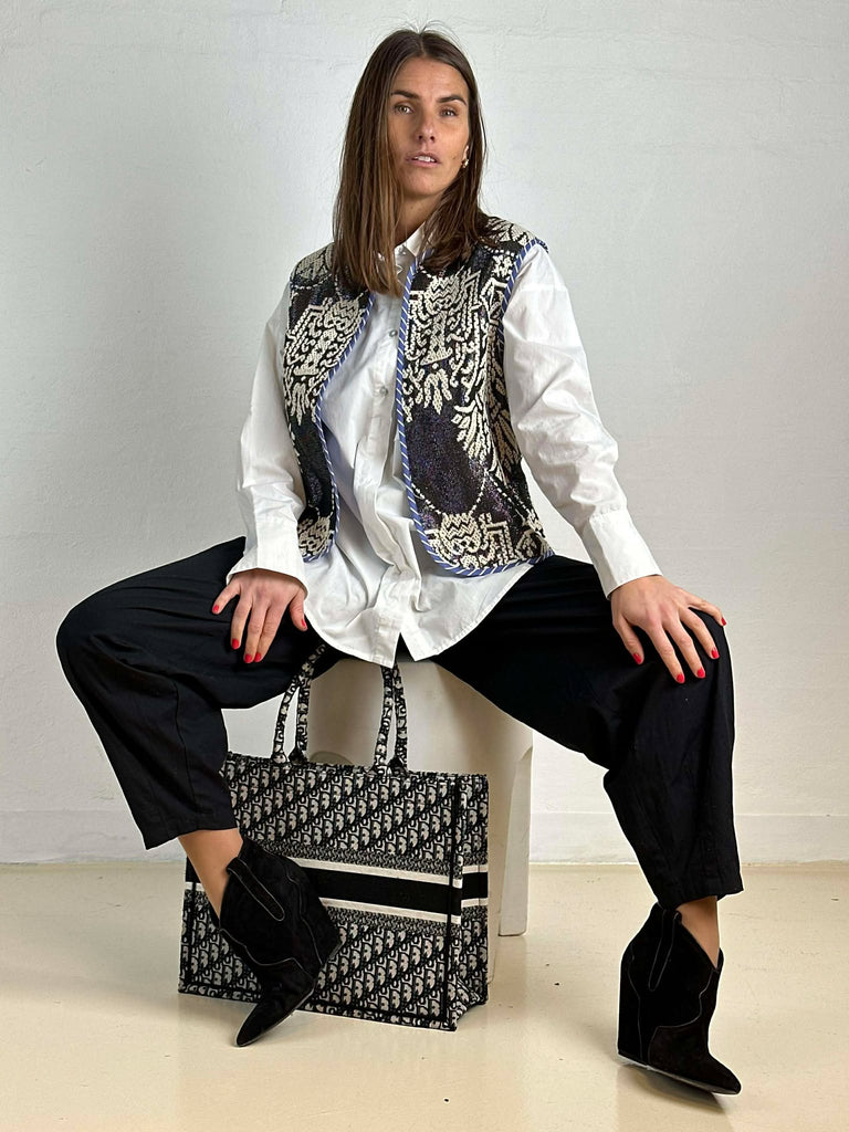 Gaspar 2601333 Marli waistcoat print black