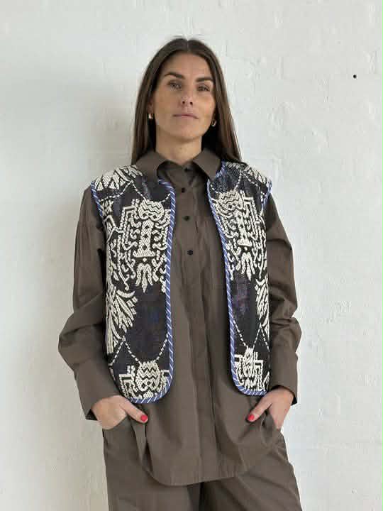 Gaspar 2601333 Marli waistcoat print black