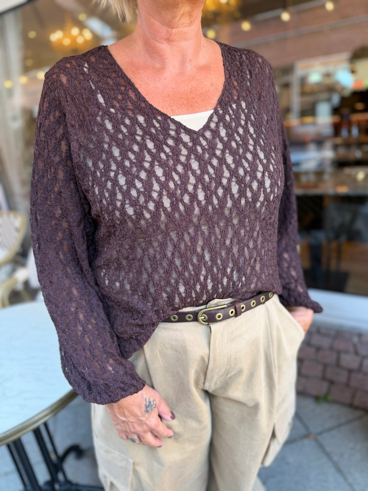 Boho Love B1430 Lace blouse brown