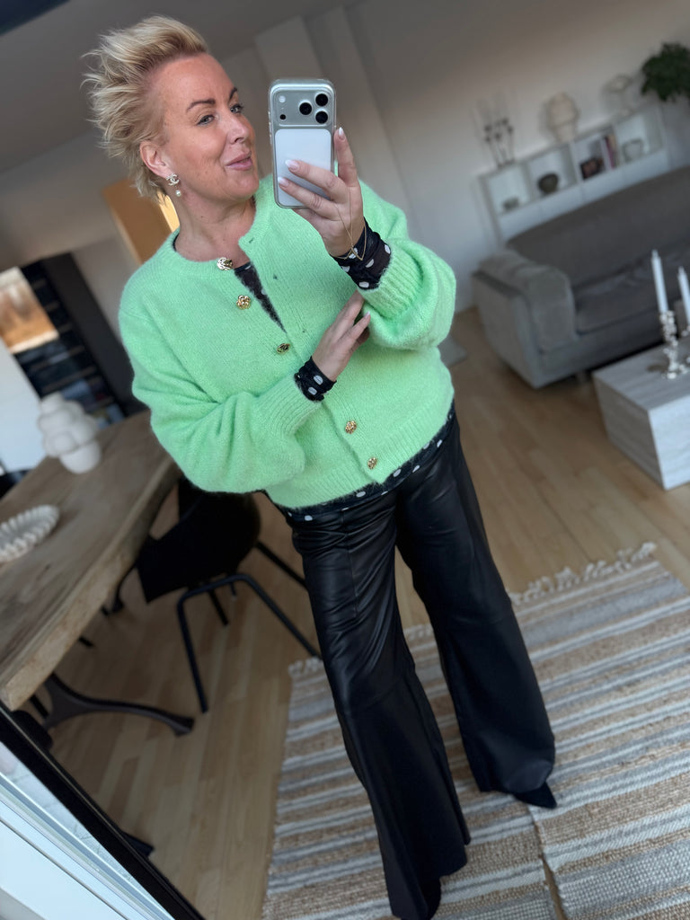 Depeche 51264 Boa HW pants wide leather black