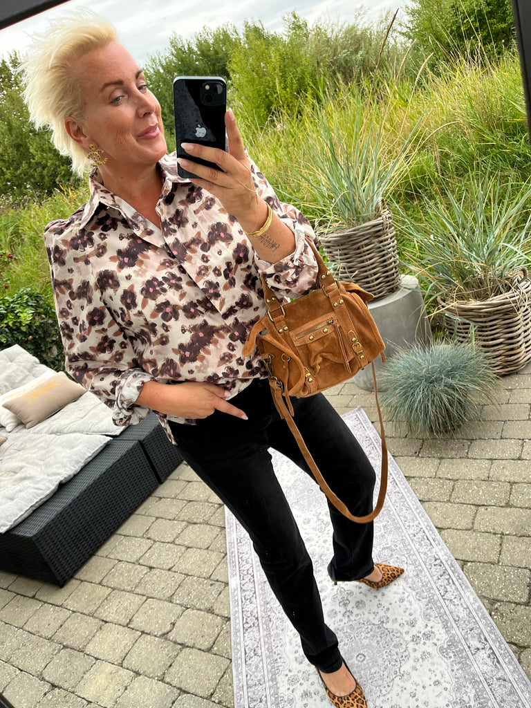 Liberte 21598 Flora LS blouse flower brown