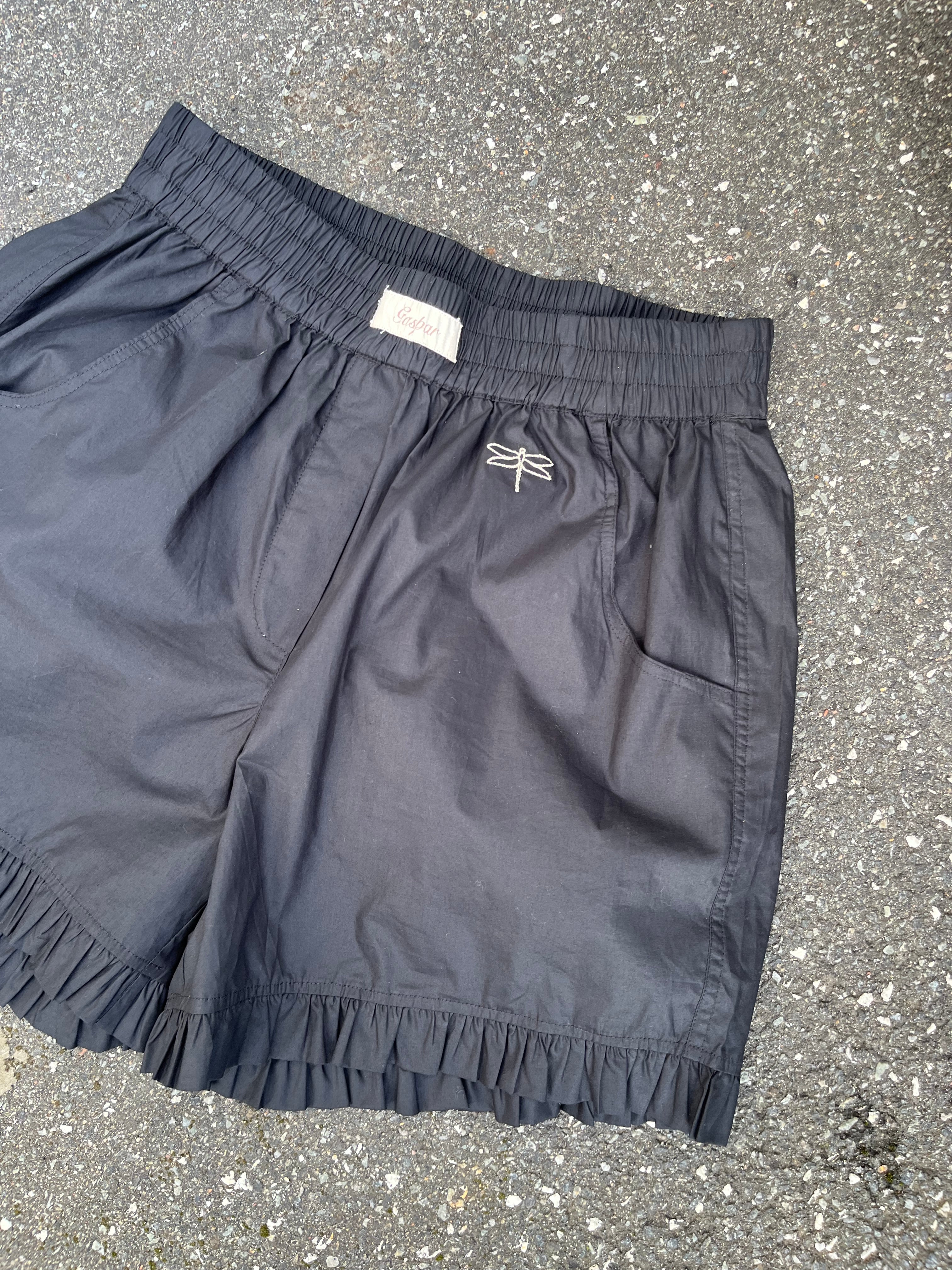 Gaspar 2501913 Honolulu poplin frill shorts black