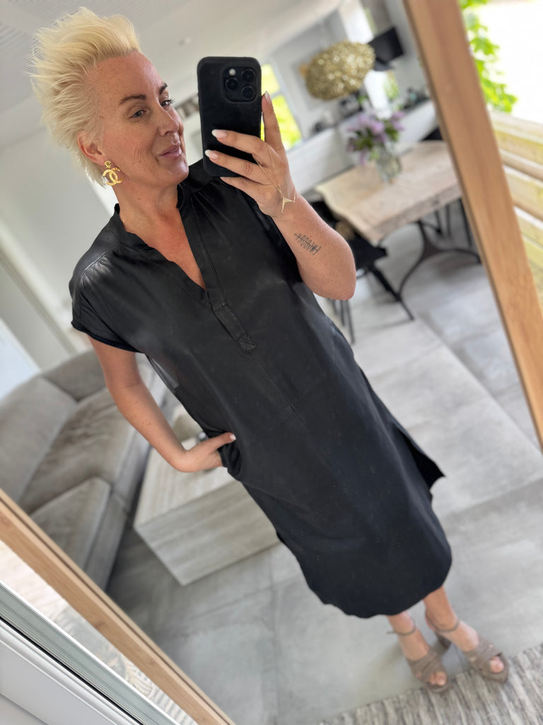 Depeche 51224 Mary dress leather black