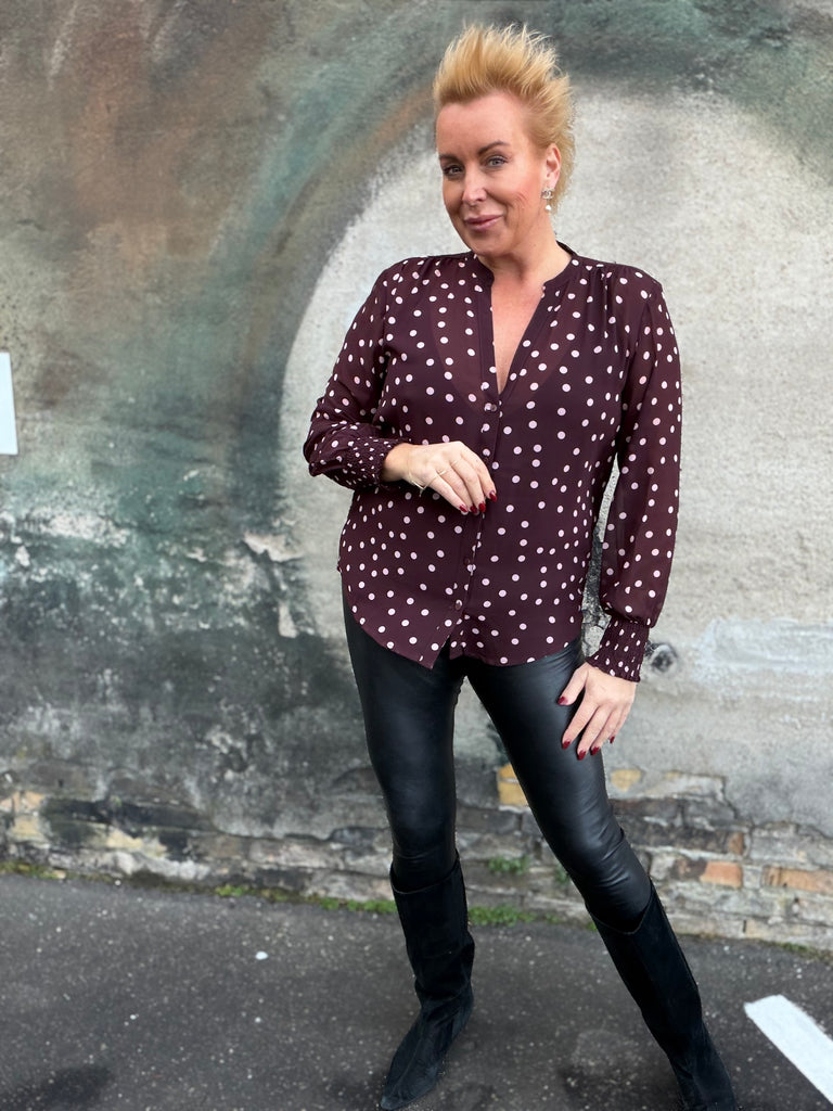 Love & Divine love407 dot shirt bordeaux