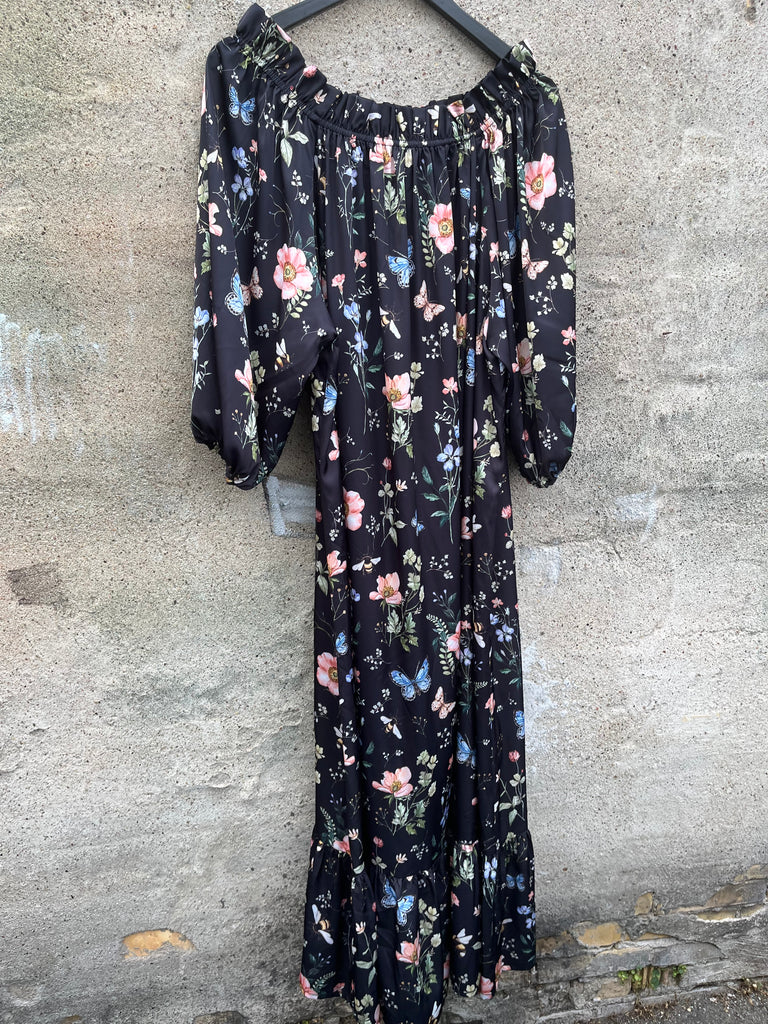 Design By Laerke Elisabeth long dress flower black