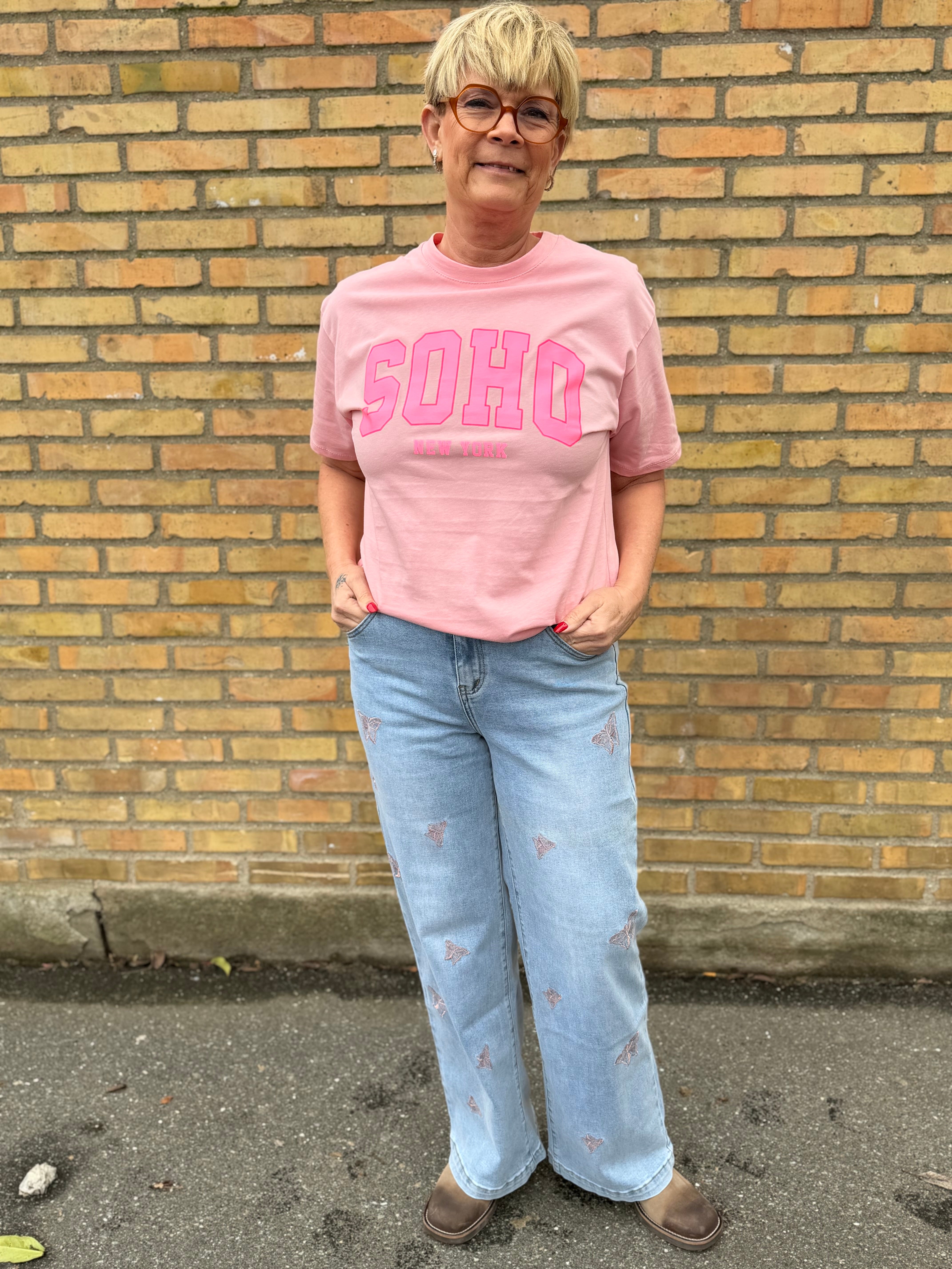 By Engbork Q865 jeans denim butterfly