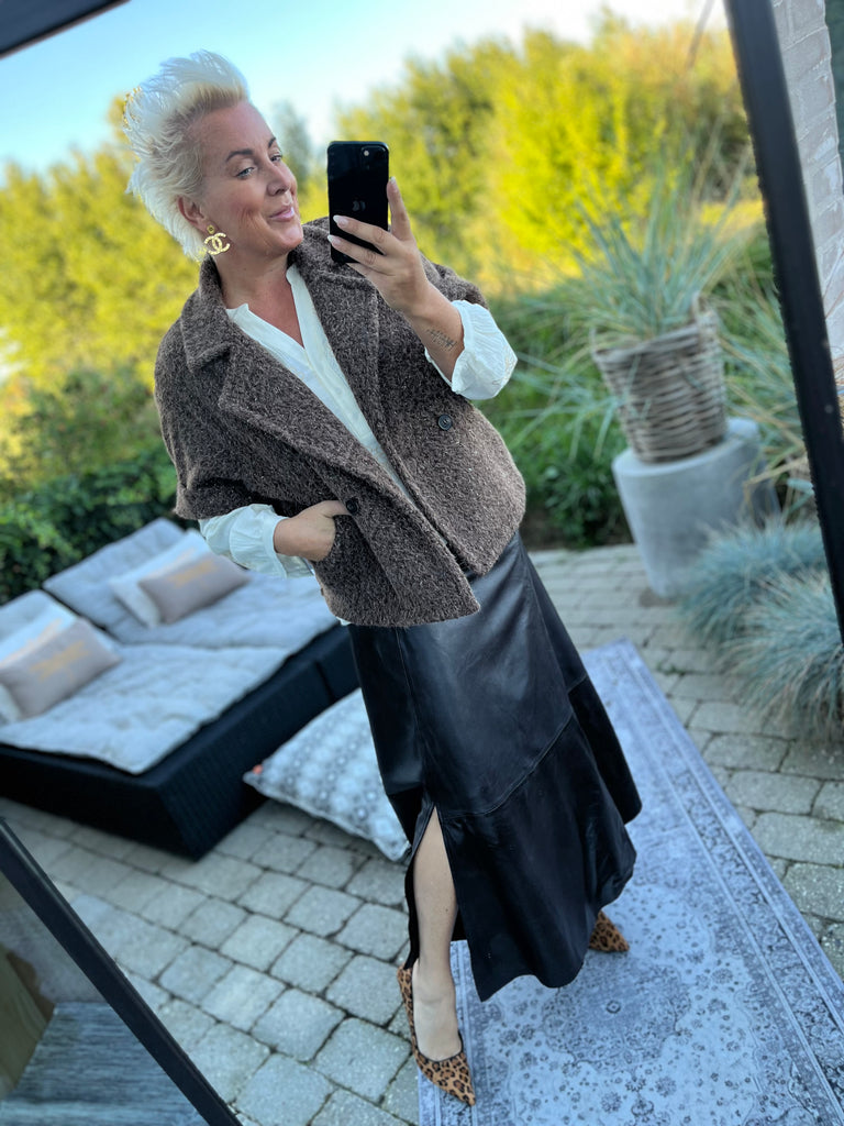 Depeche 51266 Marly skirt leather chocolate