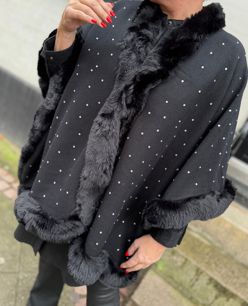 By Engbork Melanie strik poncho black