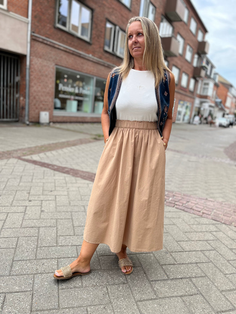 Gaspar 2501939 Vienna poplin skirt sand