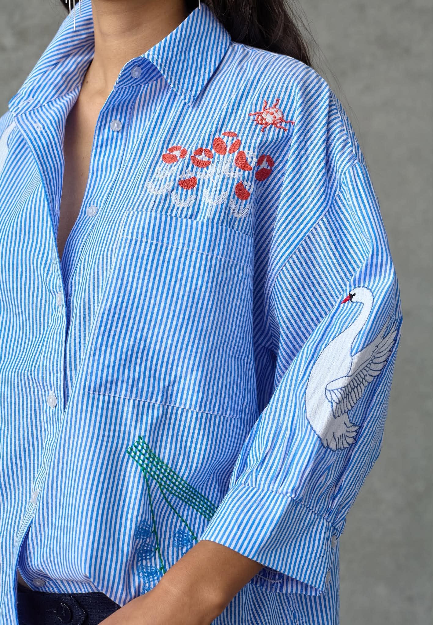 Love & Divine love1604-2 shirt stripe blue