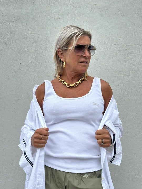 Gaspar 2607300 Osaka rib tanktop white