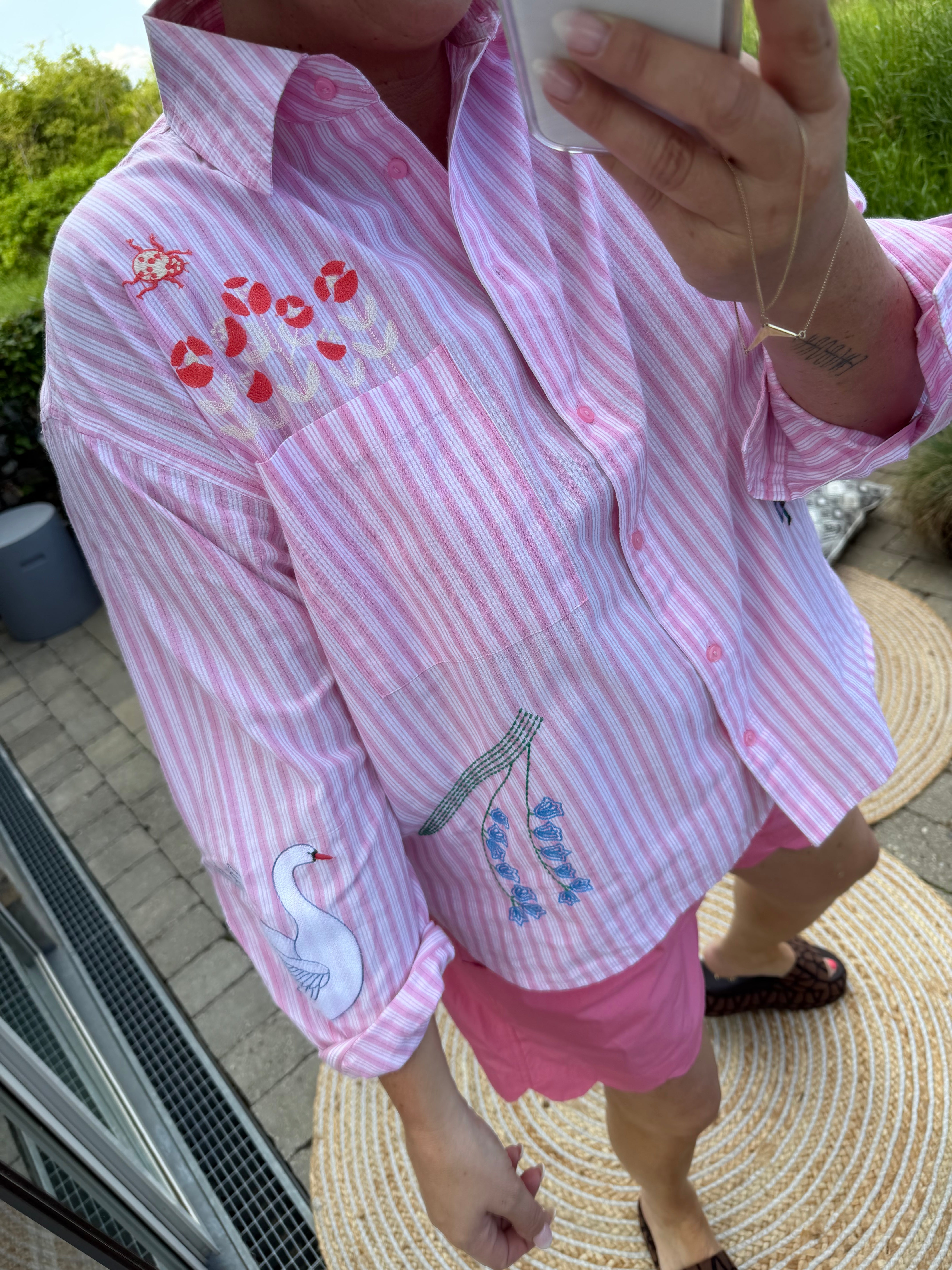 Love & Divine love1555-2 shirt stripe rose