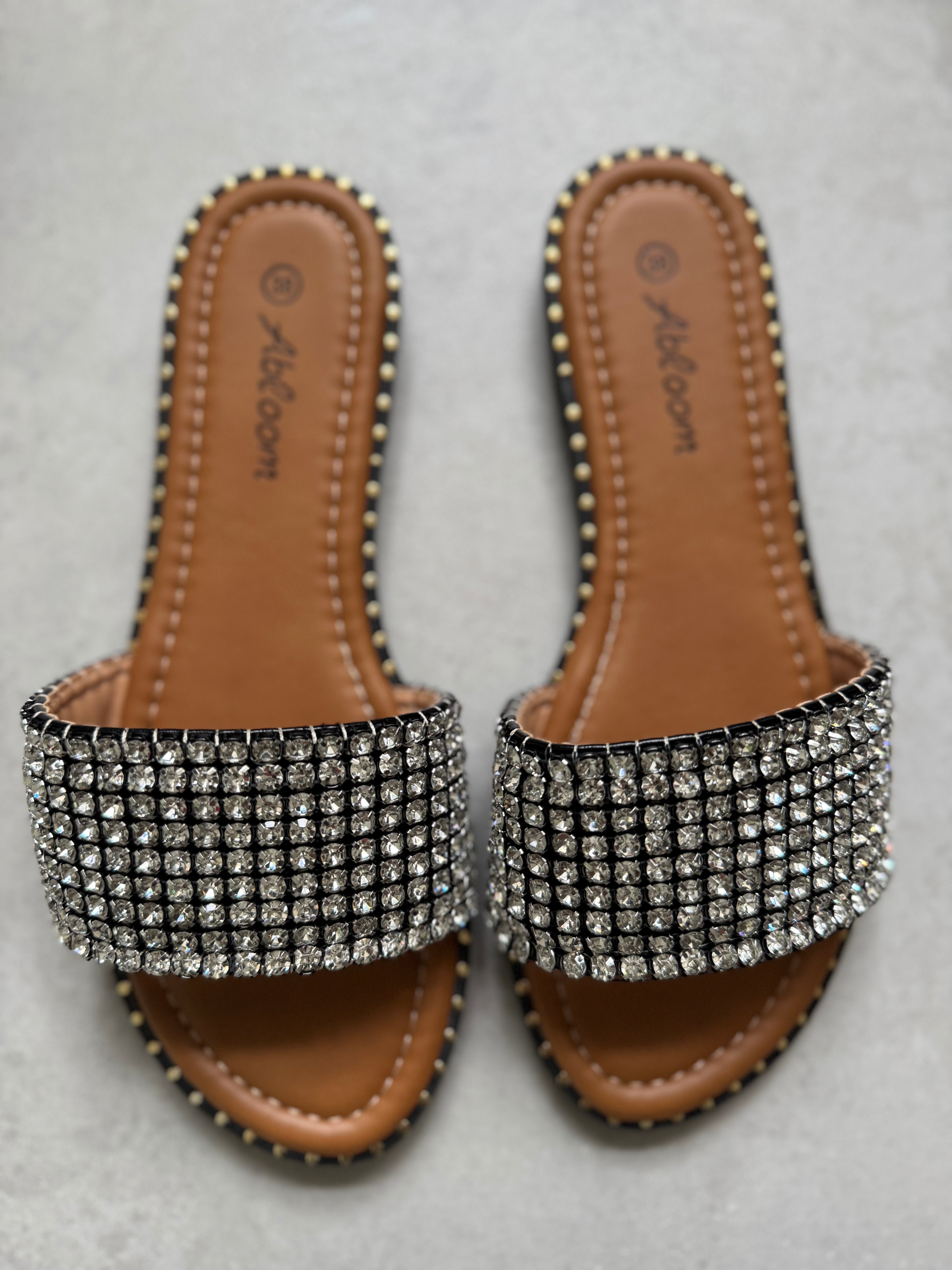 Qnuz 7738 Soffi slippers strass black