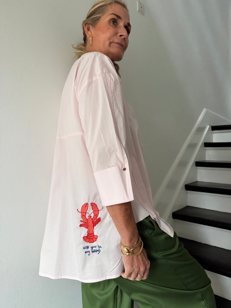 WAUW Luna shirt lobster pink marshmellow