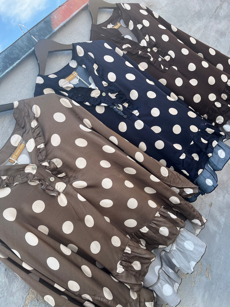 Boho Love B1292 skjorte dot satin navy