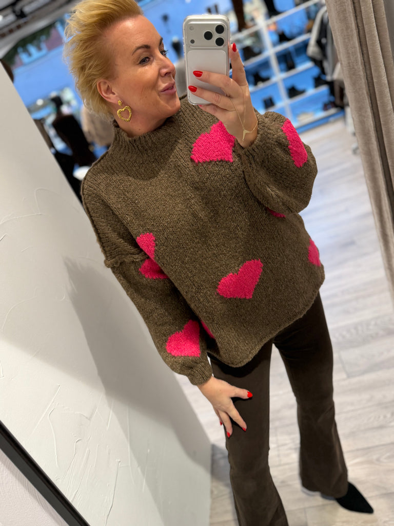 Boho Love B1313 strik hearts pink