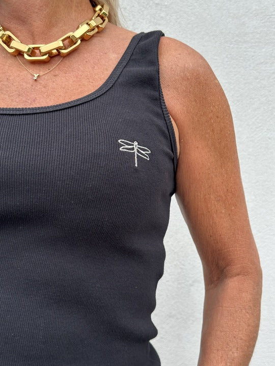 Gaspar 2607300 Osaka rib tanktop black